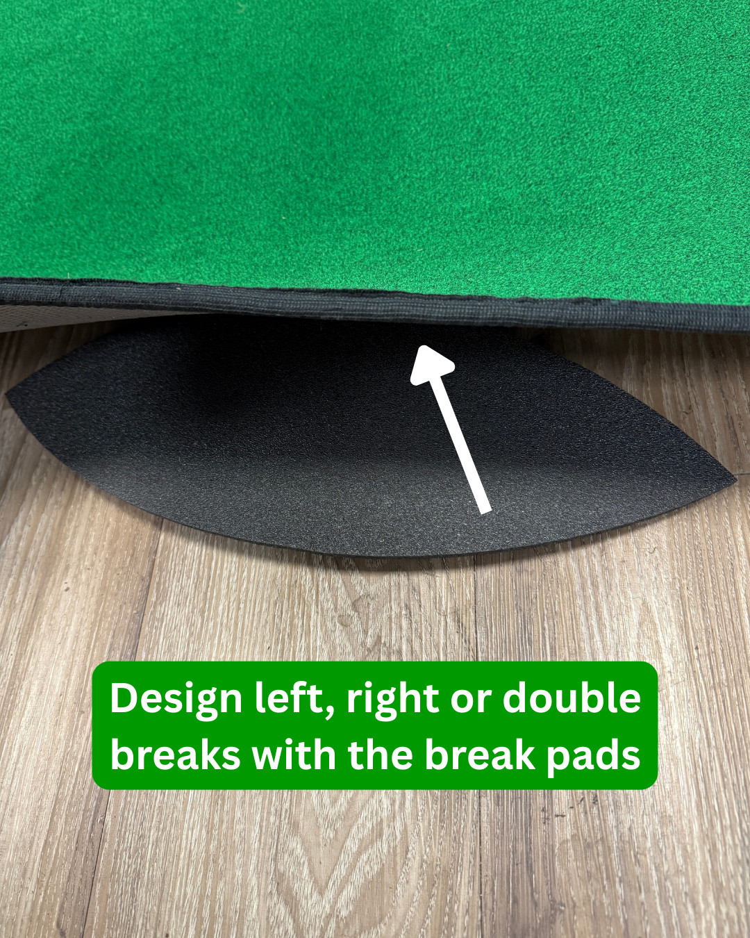 Wedge game putting mat and break discs from Big Moss Golf