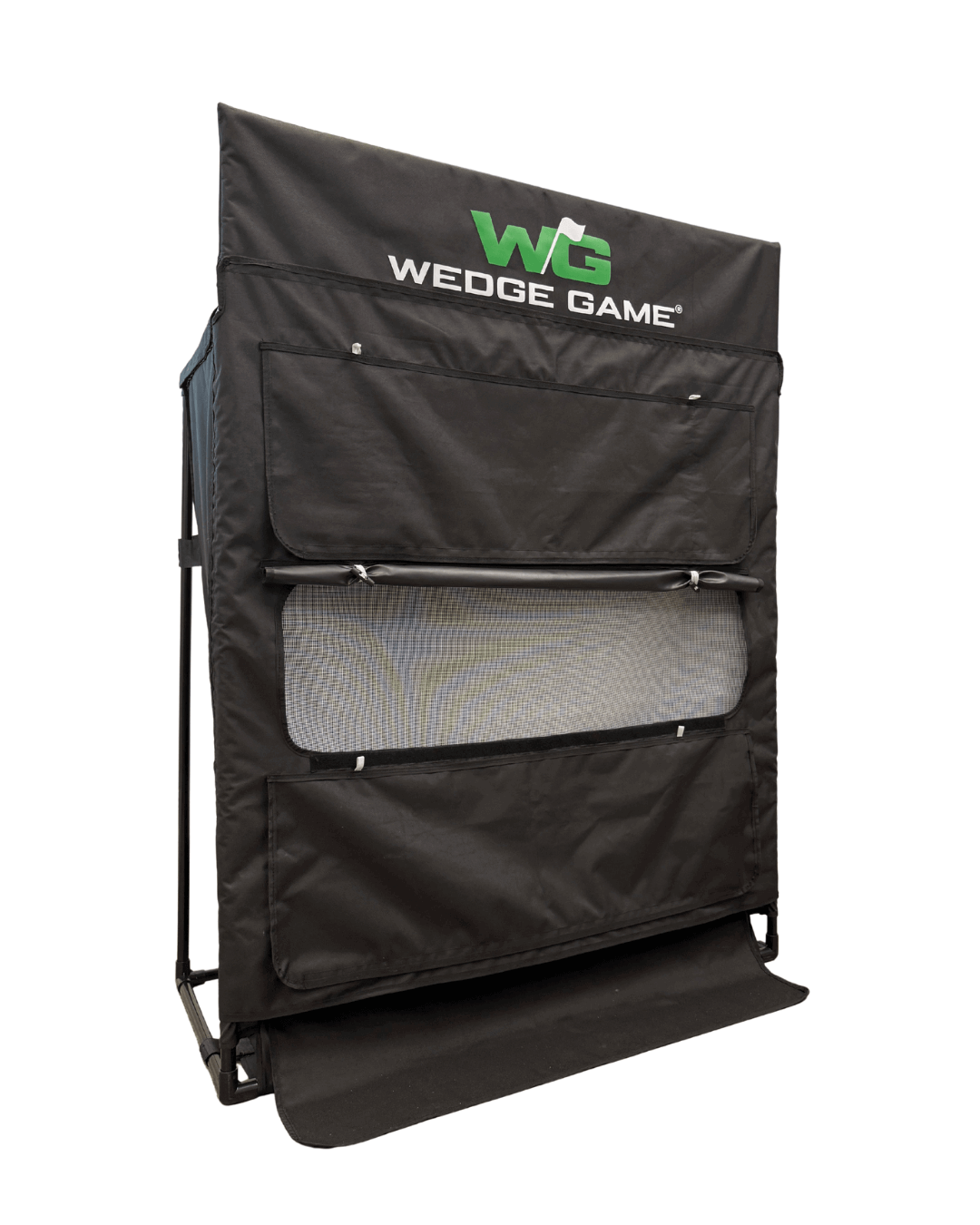 Wedge Game golf practice net for chipping showing medium trajectory panel