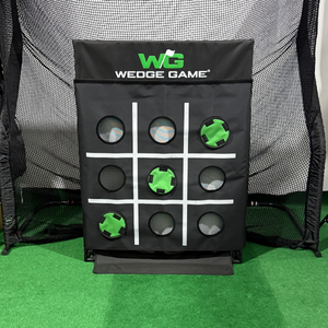 Wedge Game net with tic-tac-toe panel and colored hole covers