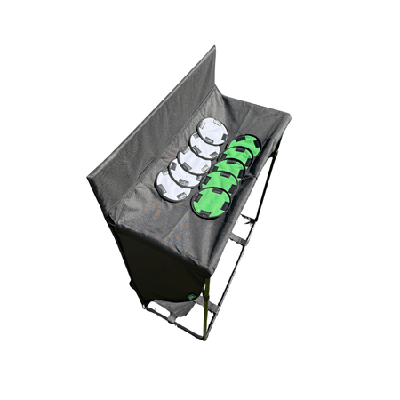 Top view of WEDGE GAME SHORT GAME NET showing 9 hole chipping panel for golf practice.